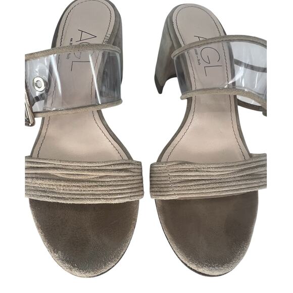 AGL Transparent Buckle Strap Mule Sandals - Picture 6 of 14